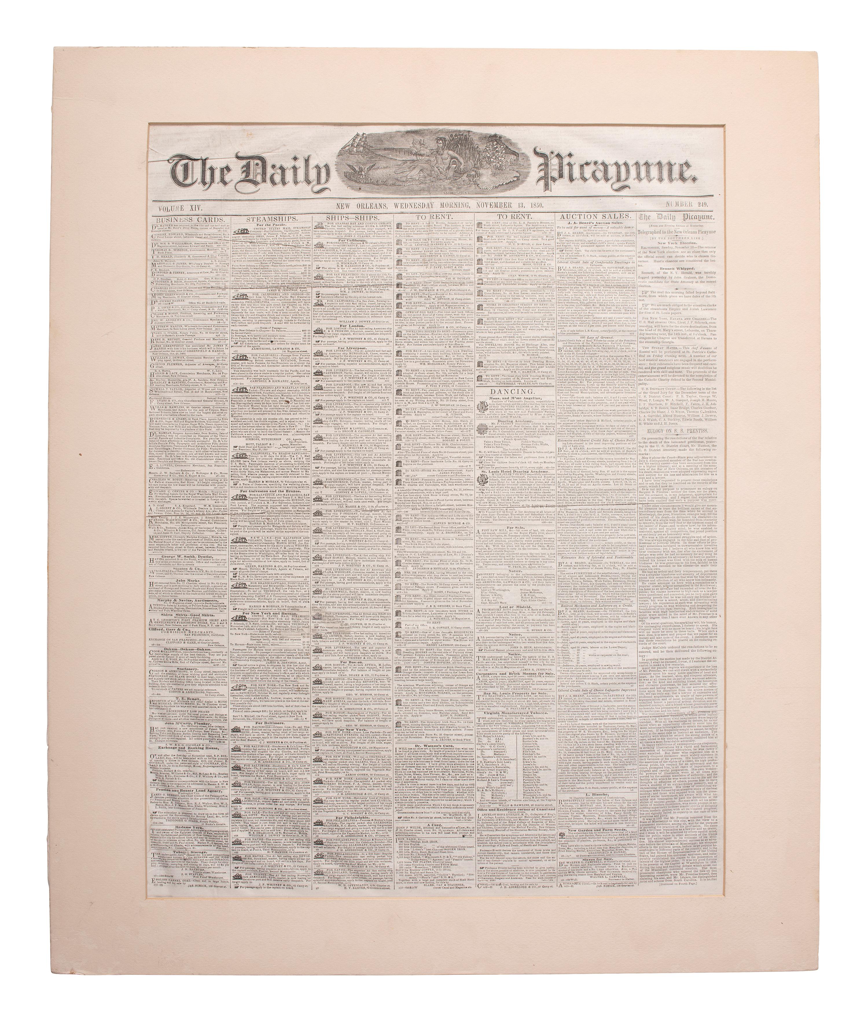 [MEXICAN WAR]. 200+ New Orleans newspapers, incl. Daily Picayune issues with Mexican War coverage.
