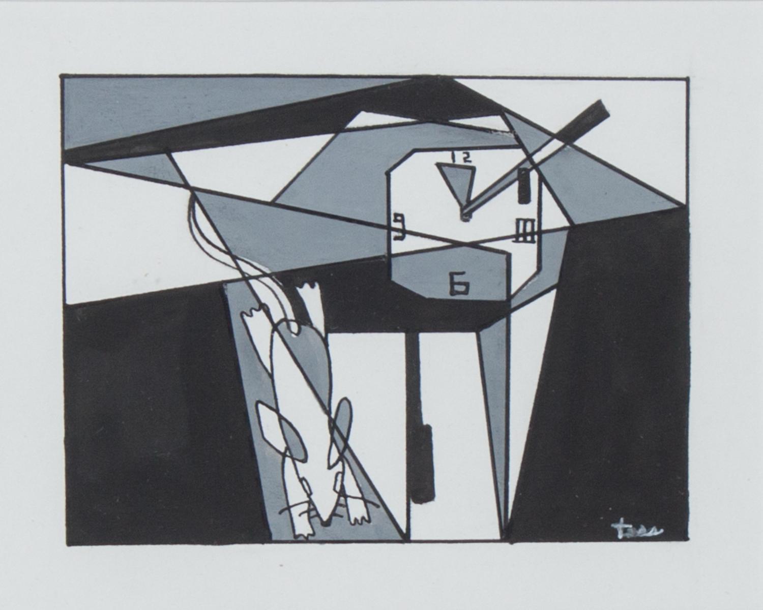 Melvin E. Tess, (Wisconsin, 1926-2016), Mouse Ran up the Clock (two works)