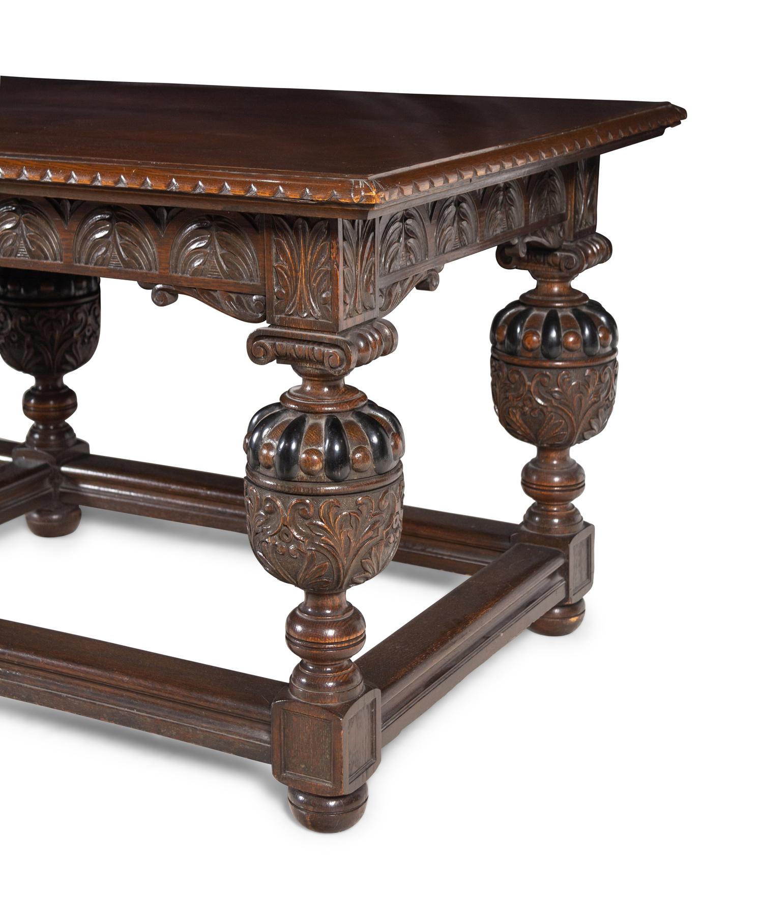 A Jacobean Style Oak Library Table