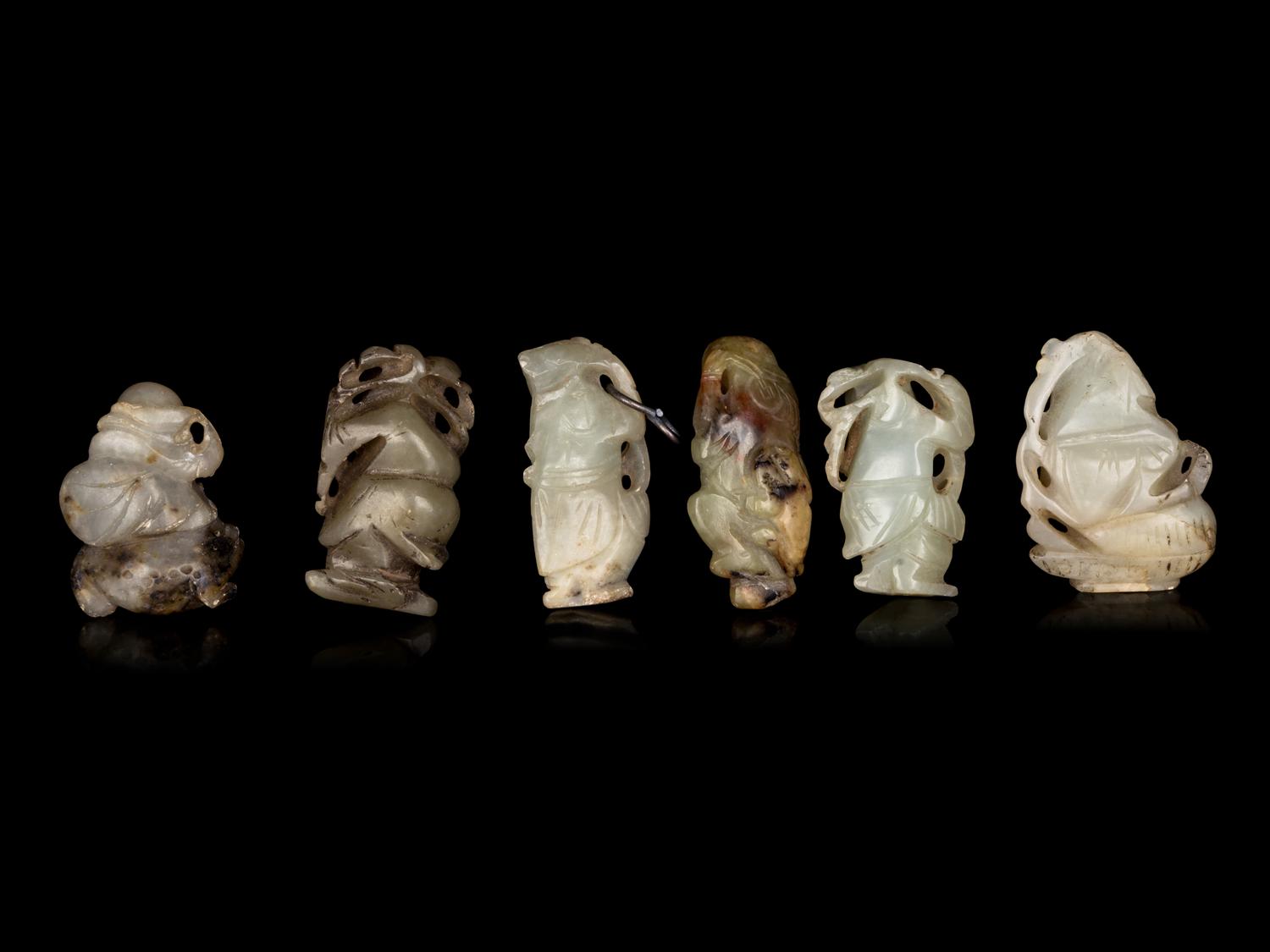 Six Chinese Jade Carvings of Boys