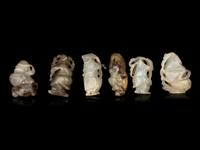 Six Chinese Jade Carvings of Boys