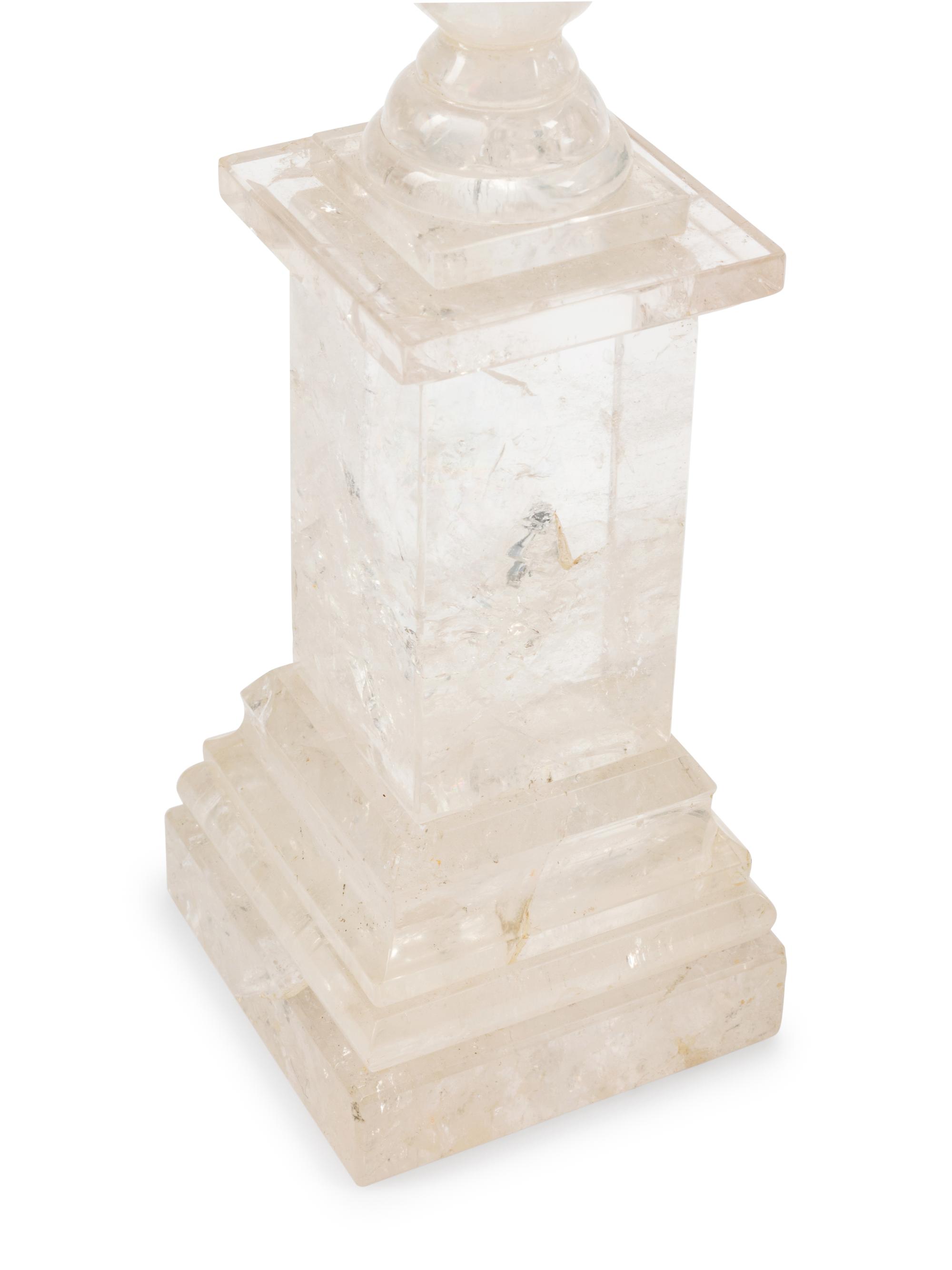 A Pair of Neoclassical Style Rock Crystal Tazze