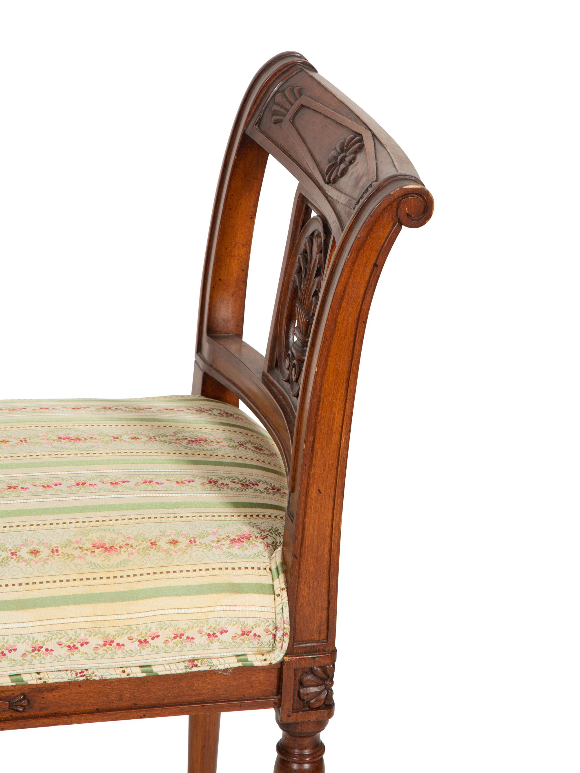 A Empire Style Carved Beechwood Window Bench