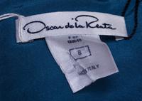 An Oscar de le Renta Teal Strapless Cocktail Dress, Size 8.