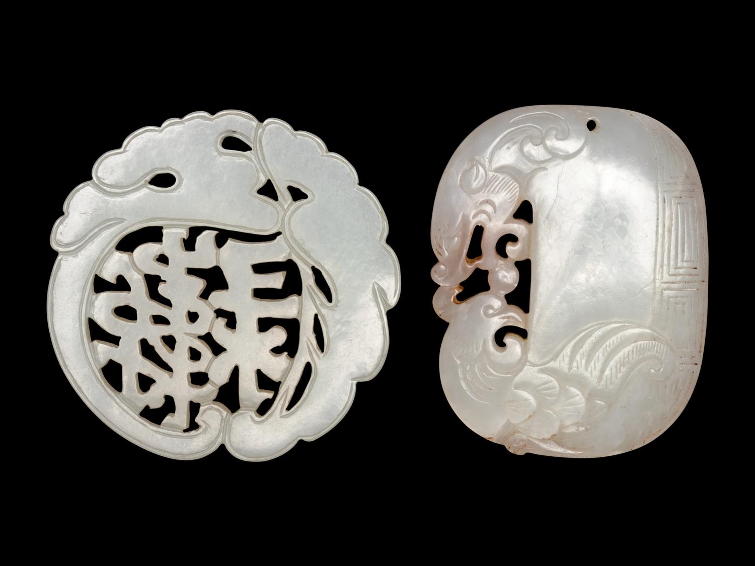 Two Chinese Pale Celadon Jade Pendants