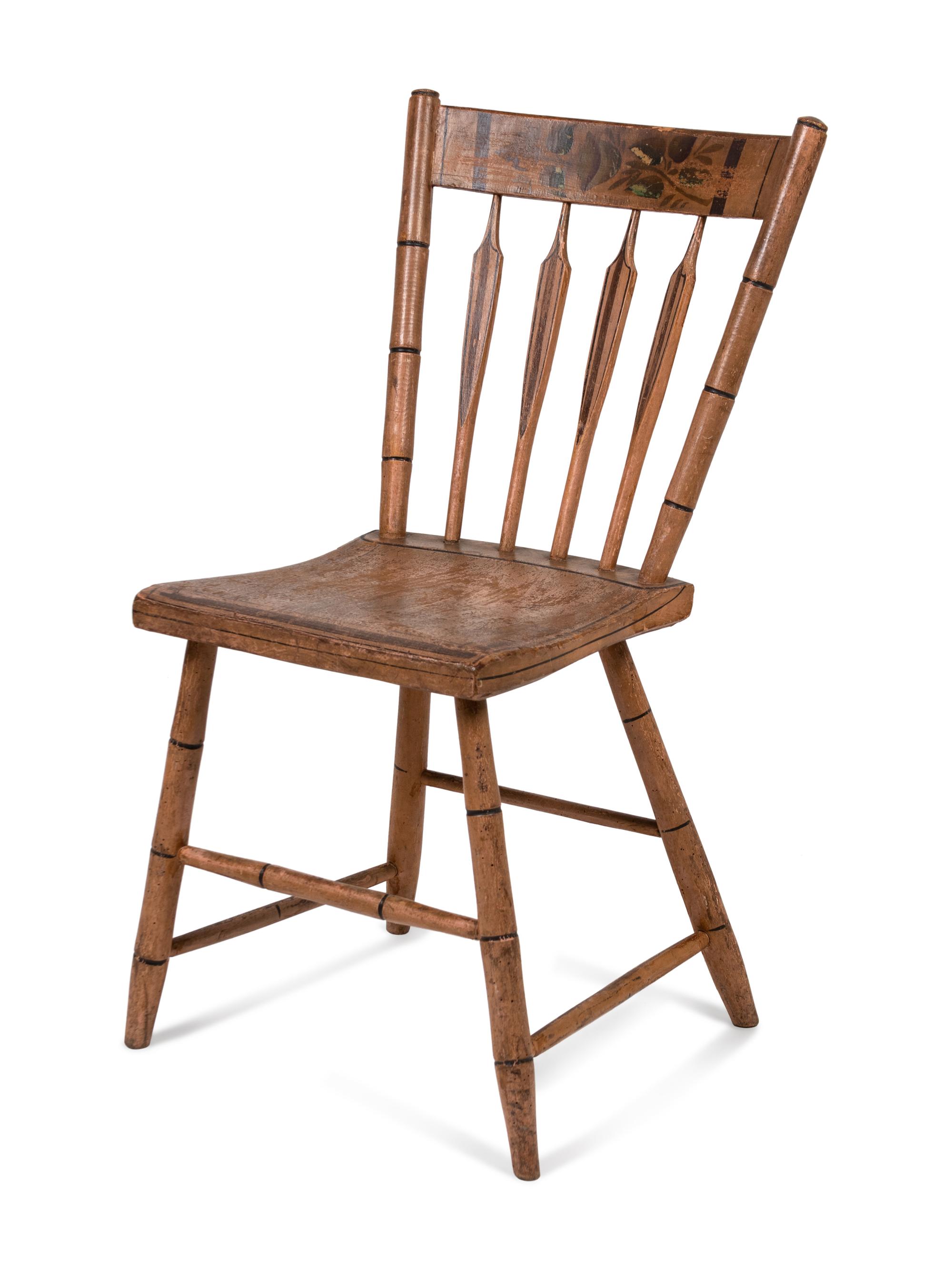 A Paint and Stencil-Decorated Hitchcock Side Chair