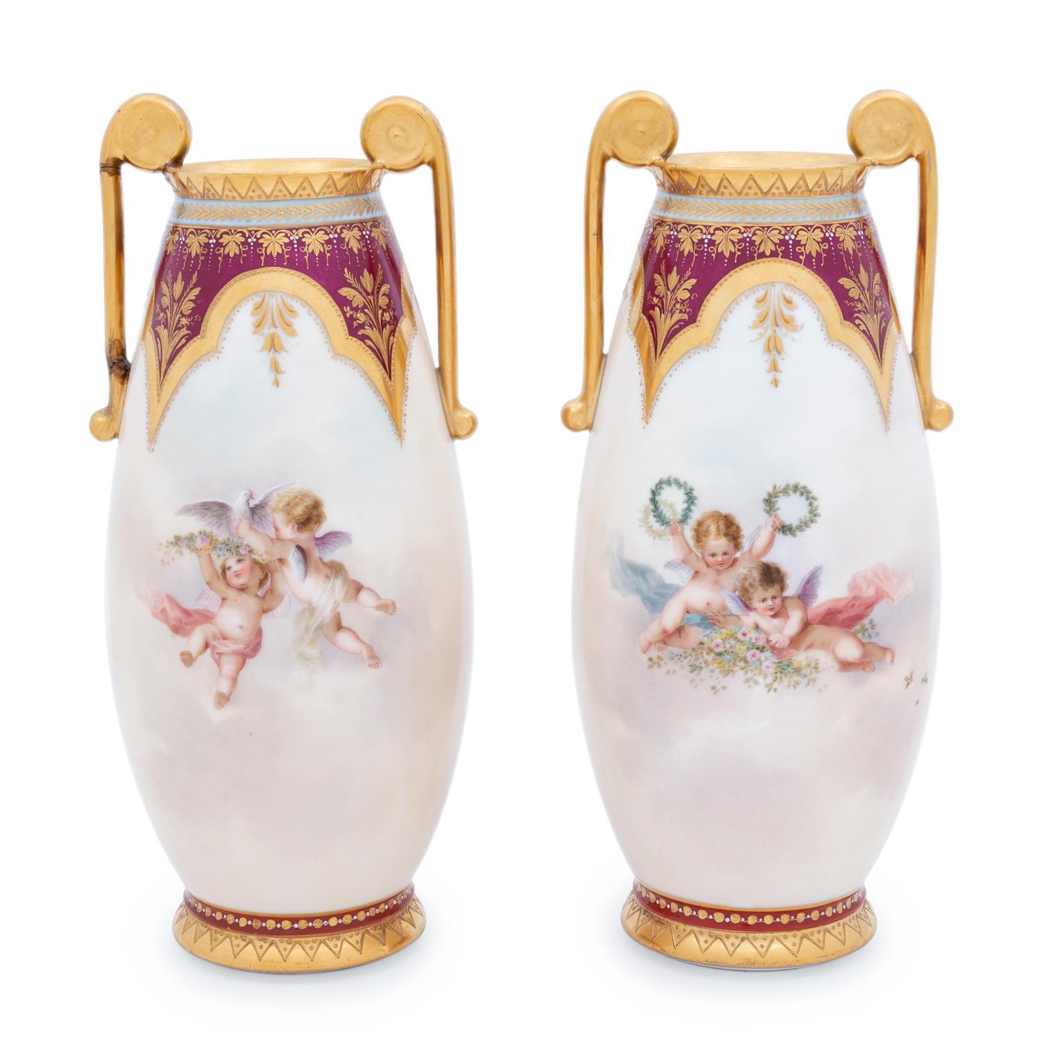A Pair of Vienna Porcelain Vases