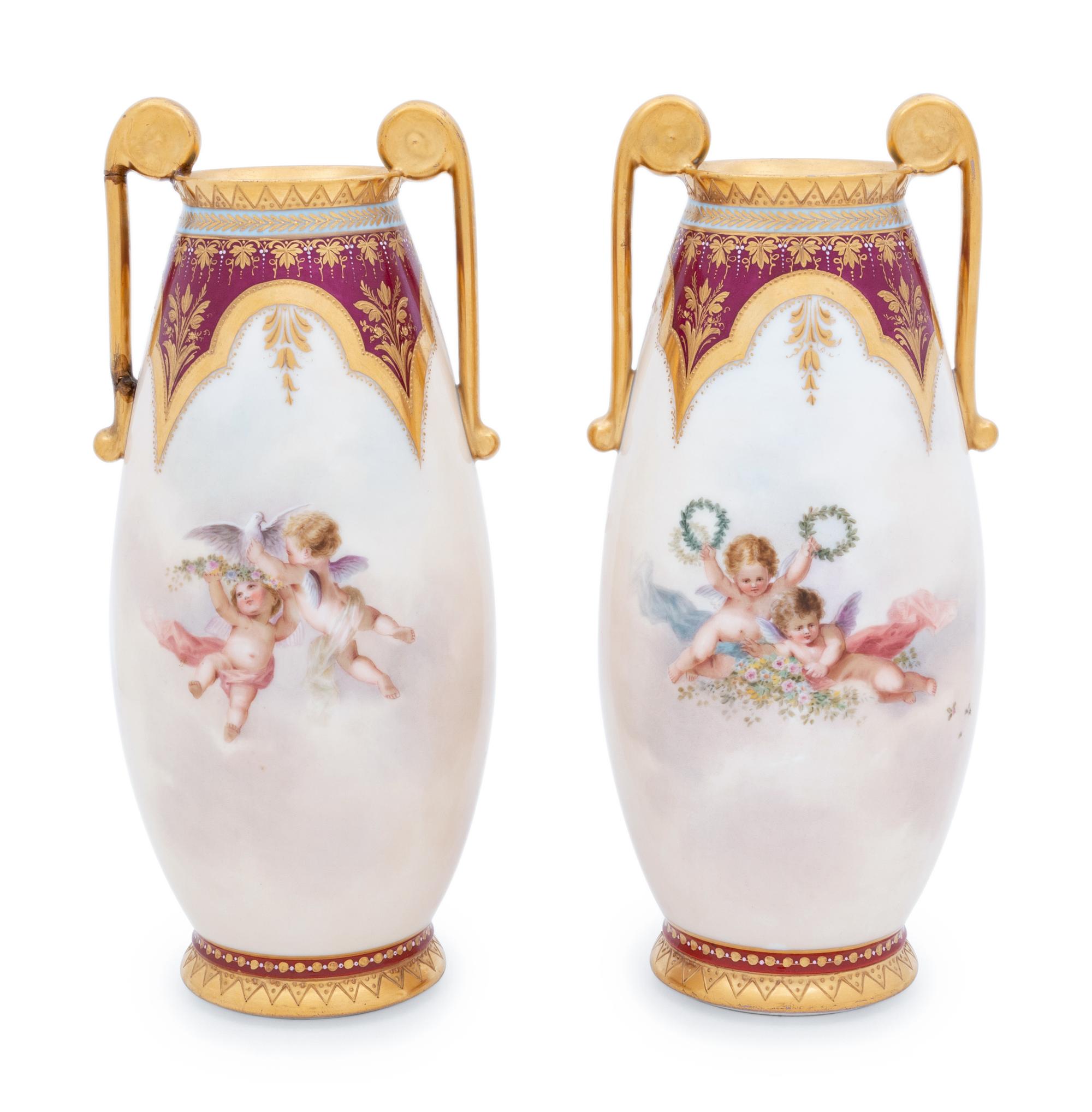 A Pair of Vienna Porcelain Vases