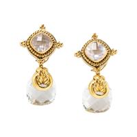 MAZ, YELLOW GOLD AND MULTIGEM CONVERTIBLE CLIP EARRINGS