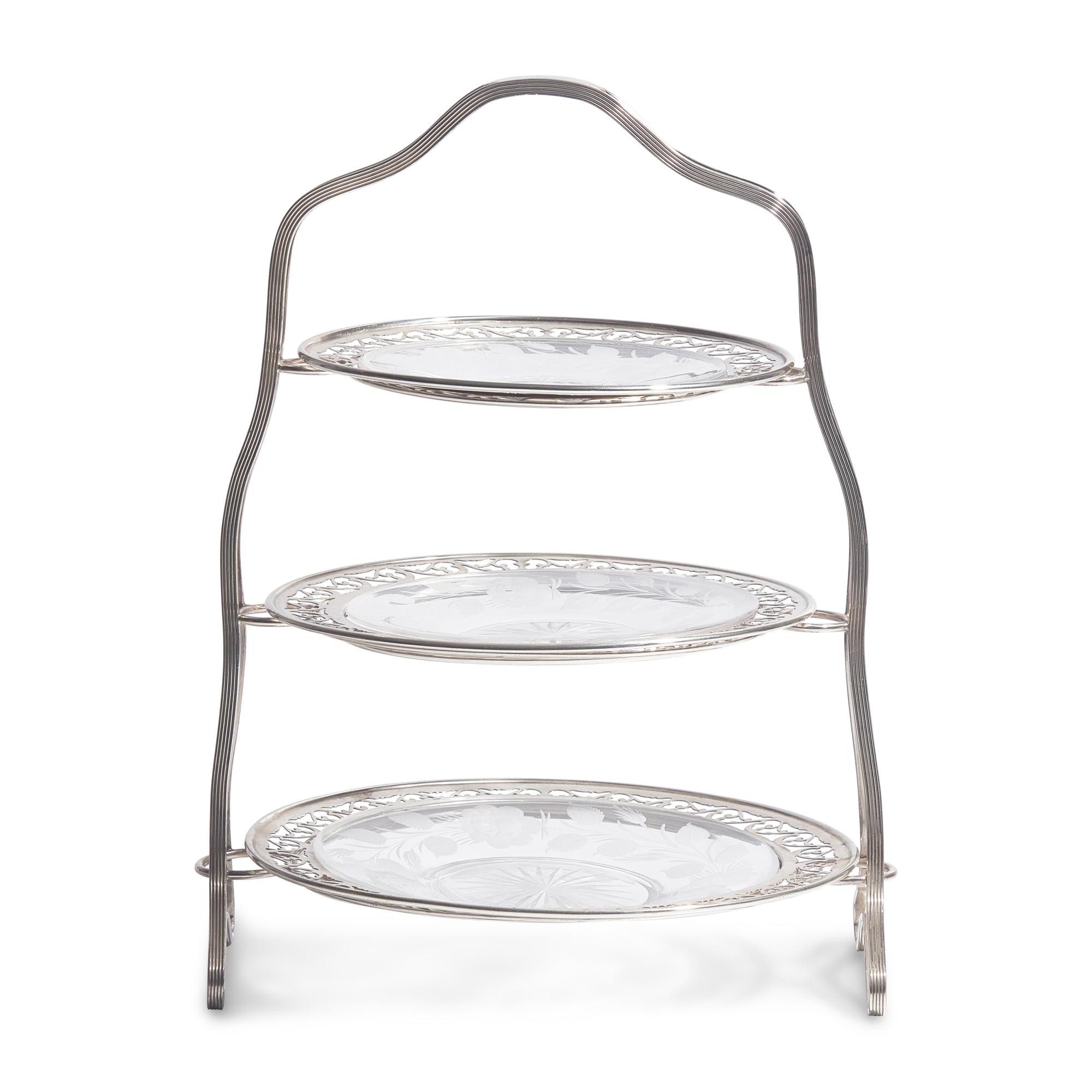 A Tiffany and Co. Silver Three-Tier Dessert Stand