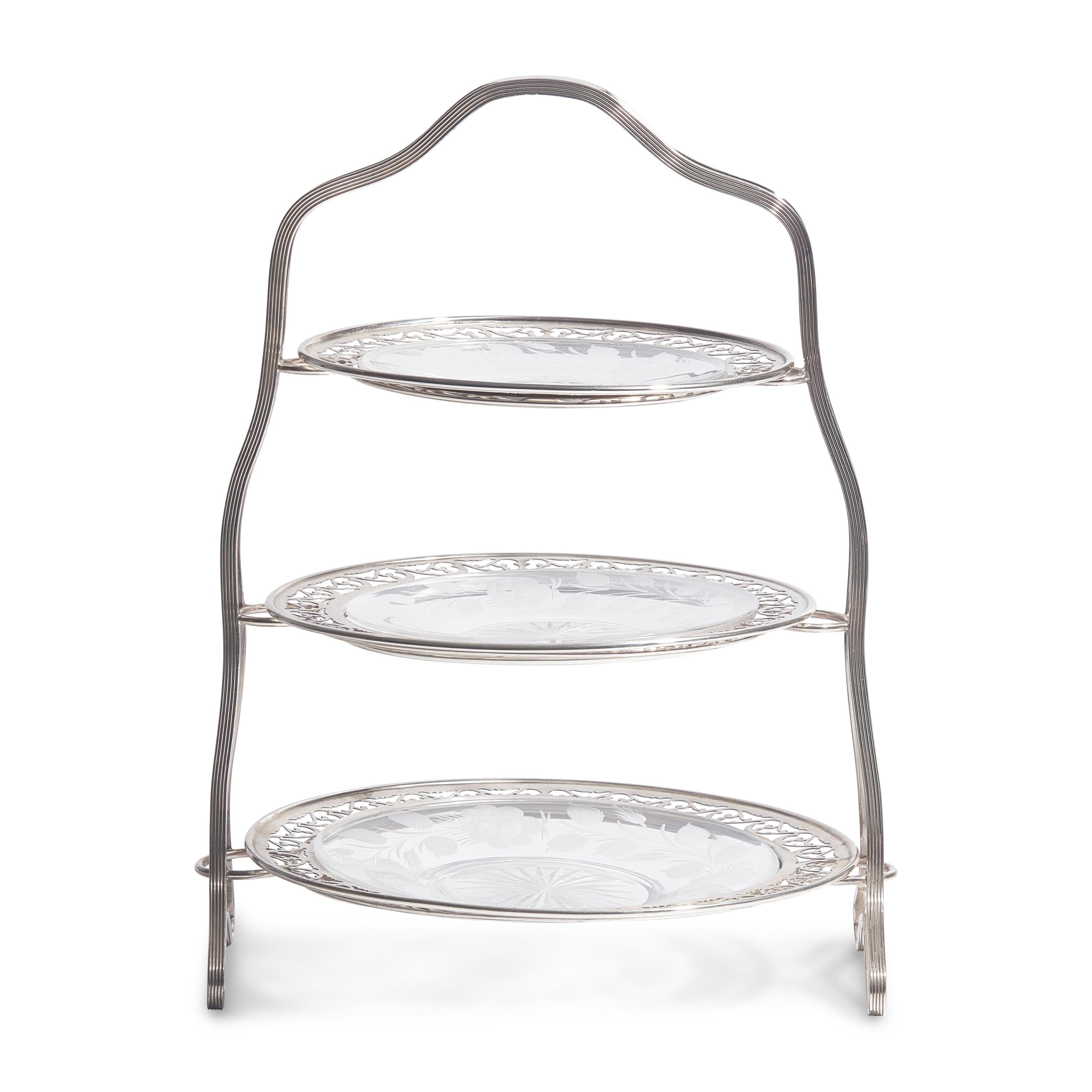 A Tiffany and Co. Silver Three-Tier Dessert Stand