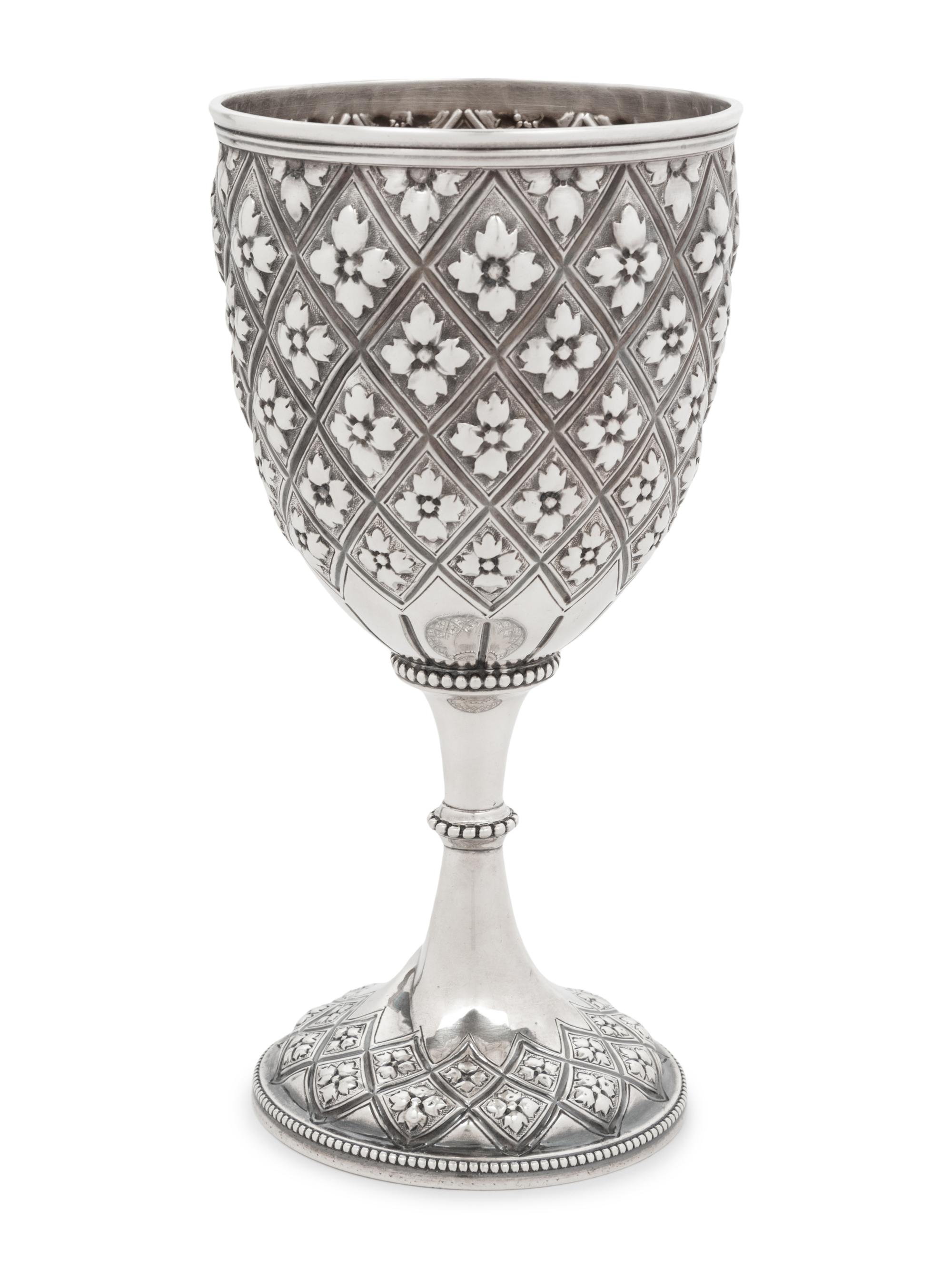 A Victorian Gothic Revival Silver Wine Goblet