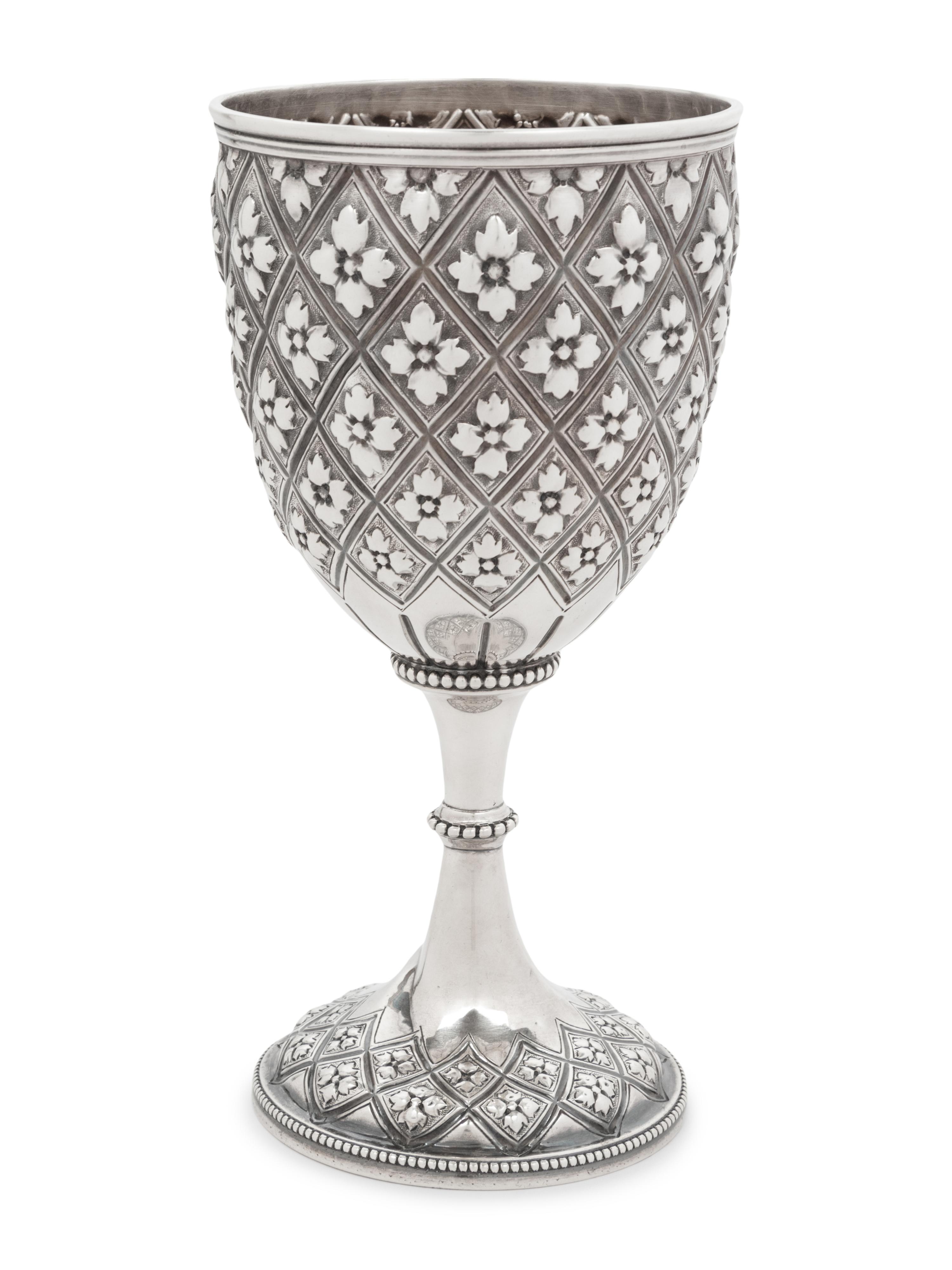 A Victorian Gothic Revival Silver Wine Goblet