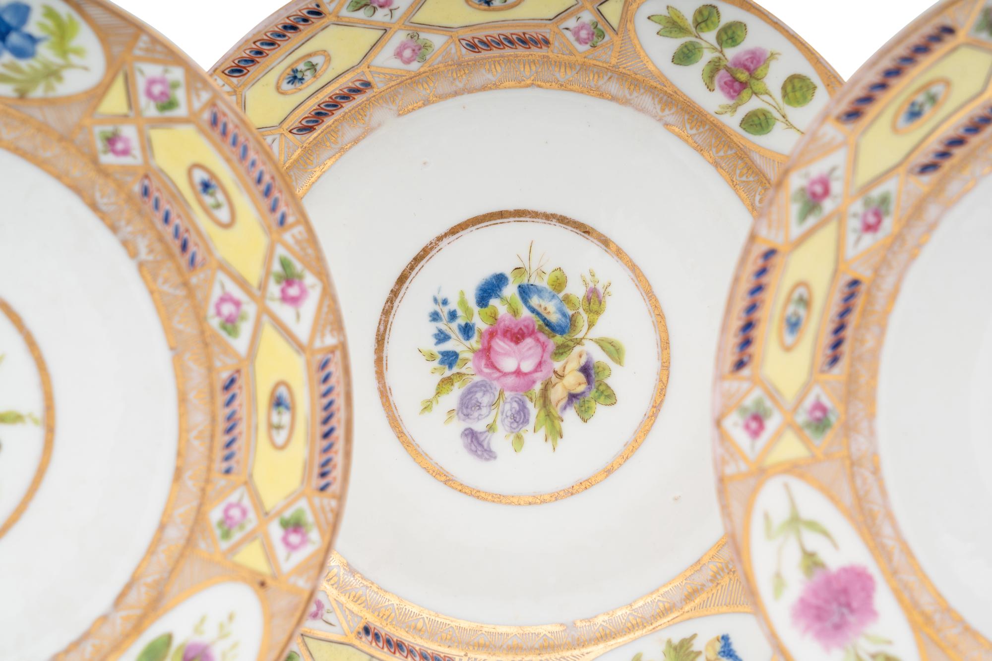 A Set of Five Coalport Church Gresley Porcelain Plates