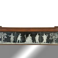 An Edwardian Carved Walnut and Etched Glass Overmantel Mirror