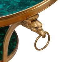 A Pair of Louis XV Style Gilt Bronze and Malachite Guéridons