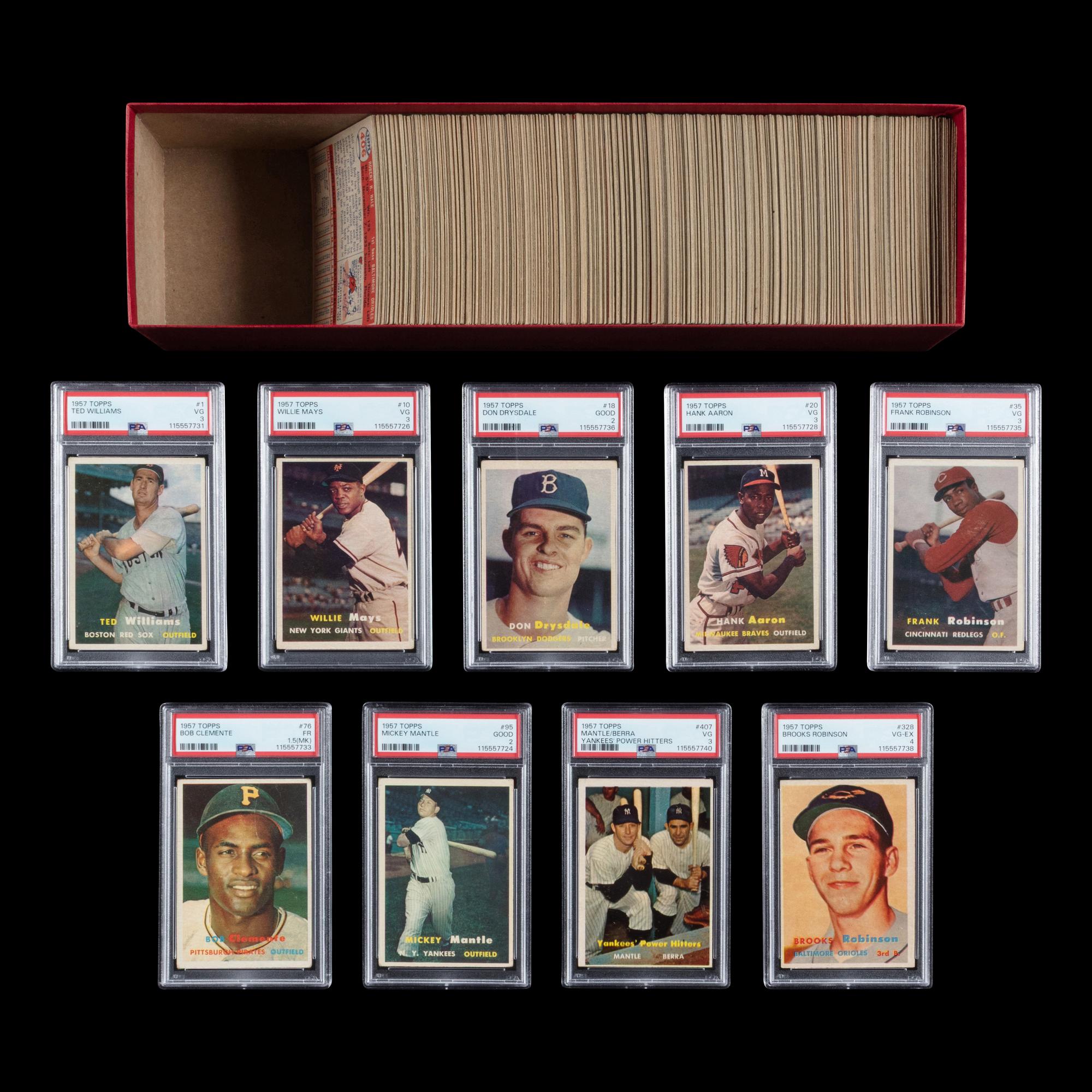 A Complete Set of 1957 Topps Baseball Cards (407/407) from The Collection of David Eisenhower
