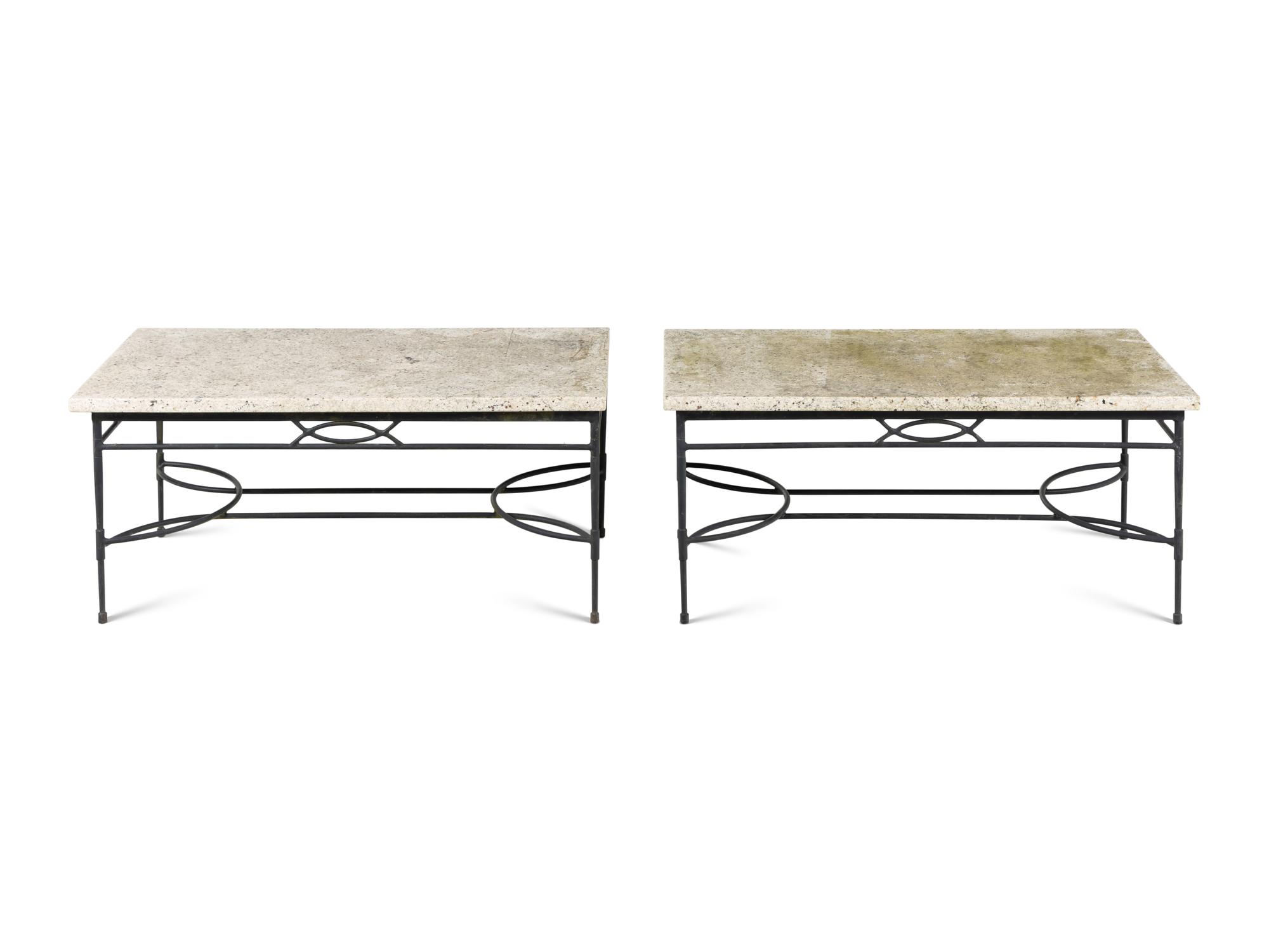 A Pair of Mario Papperzini 'Amalfi' Stone-Top Low Tables