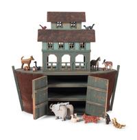 A Folk Art Painted Wood and Metal Noah's Ark by Barry Grosscup
