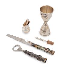 A Group of Four Tiffany & Co. Silver Bamboo Pattern Bar Articles