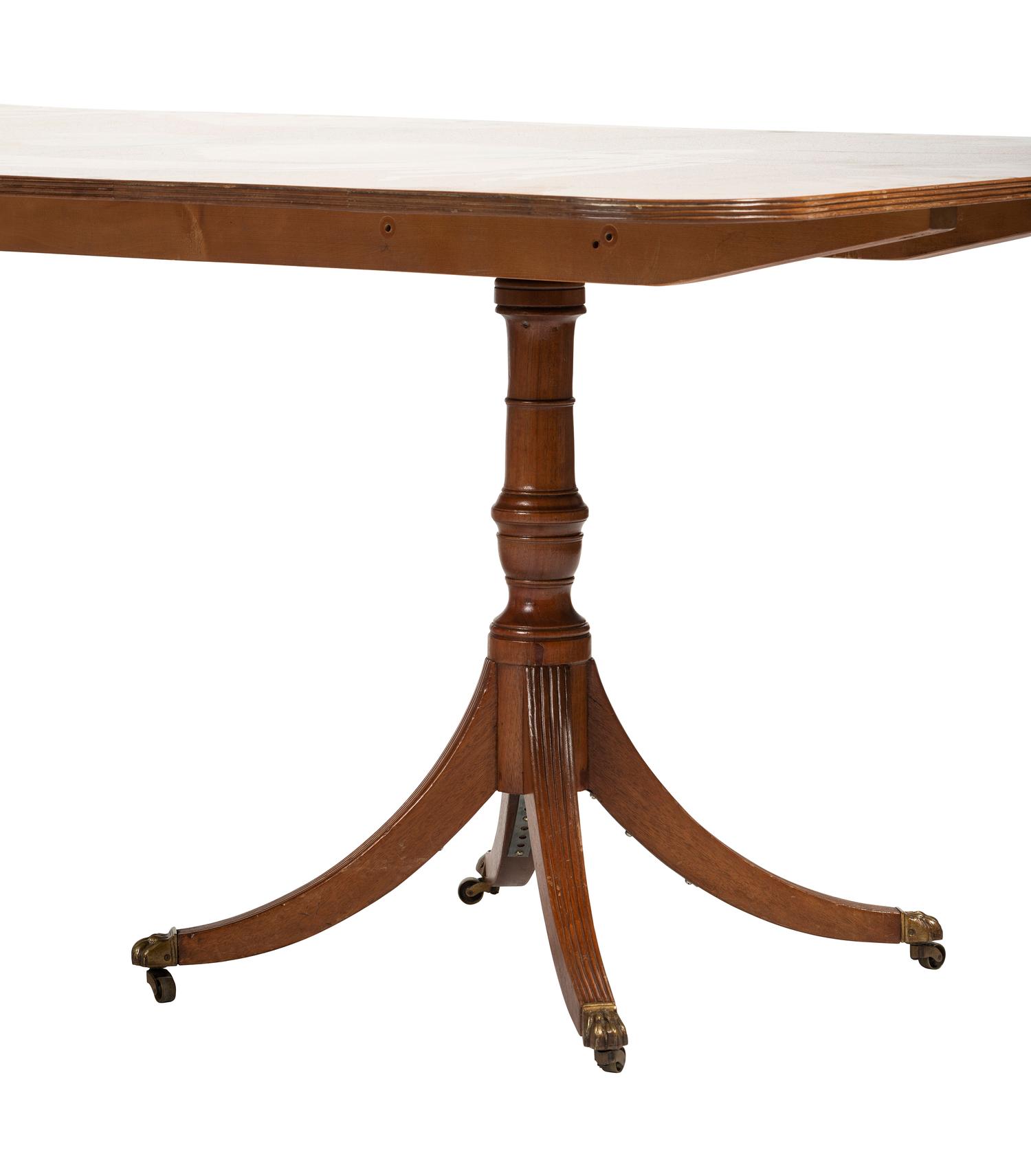 A George III-Style Double Pedestal Mahogany Dining Table