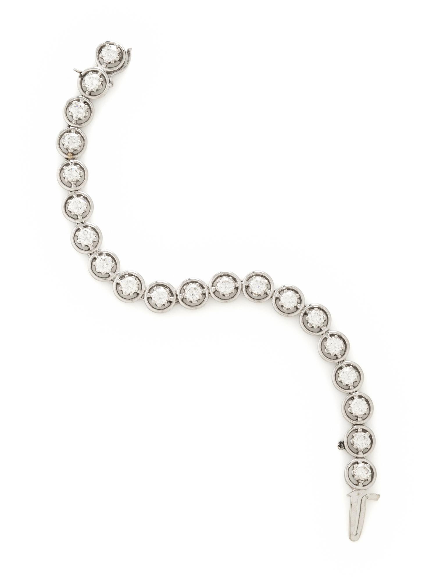 BIRKS, PLATINUM AND DIAMOND BRACELET