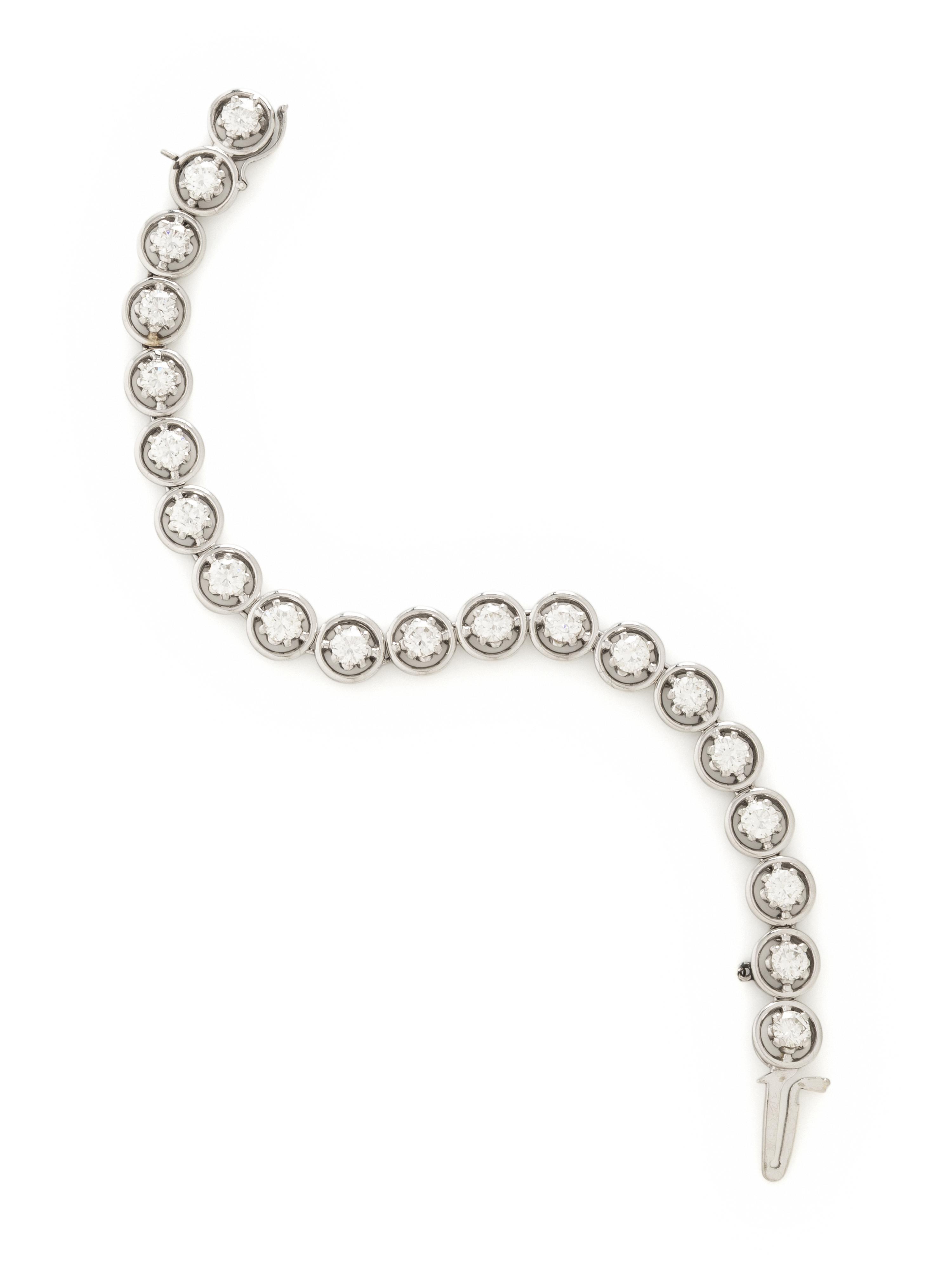 BIRKS, PLATINUM AND DIAMOND BRACELET