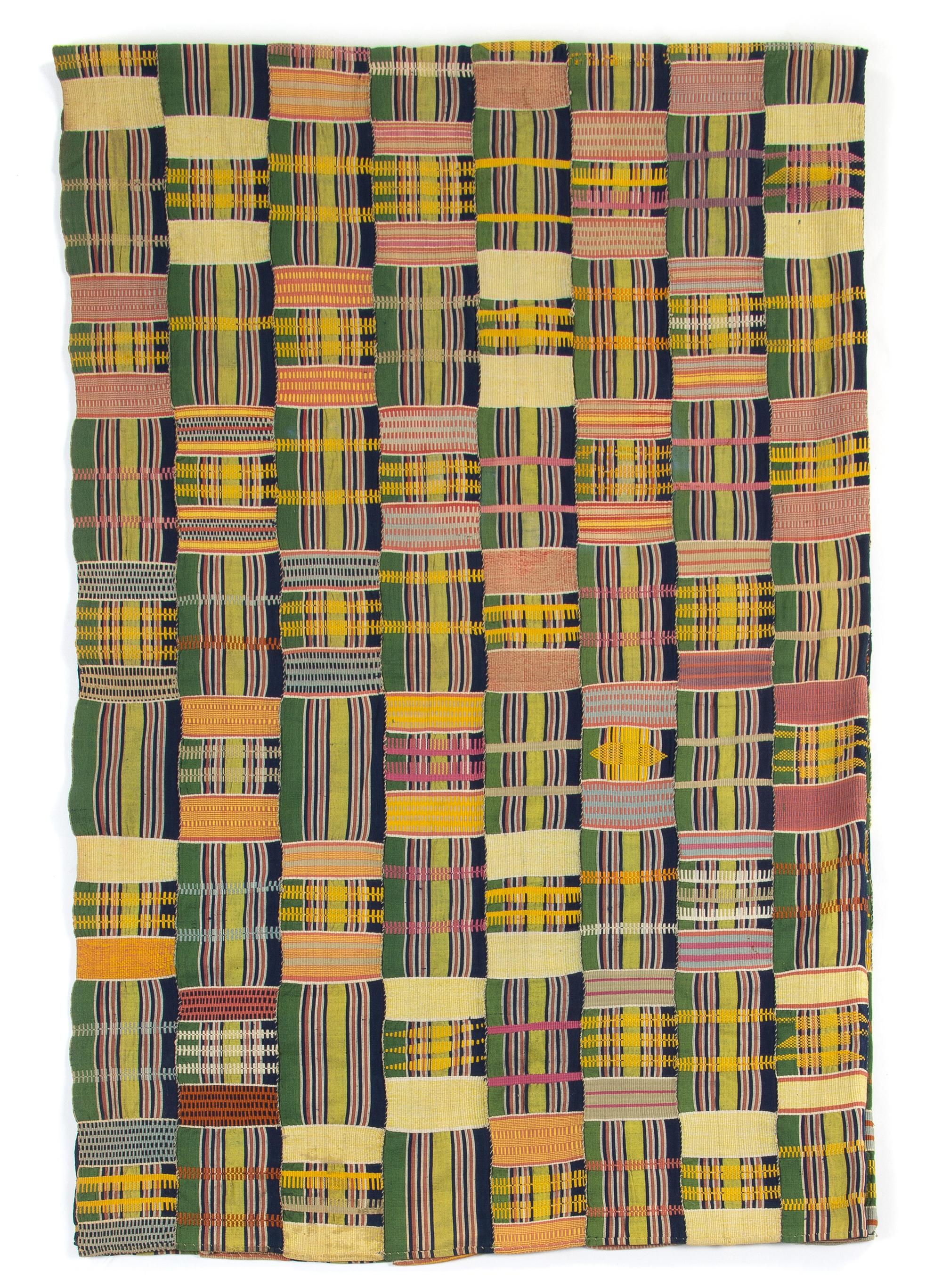 A Ghanaian Cotton Kente Cloth 53 x 82 inches. — FIRST HALF 20TH CENTURY, ASHANTI