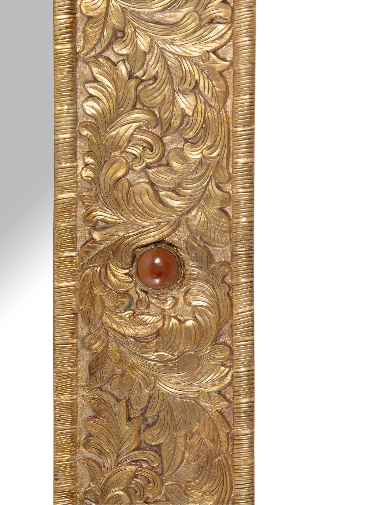 A Chinese Export Gilt Bronze Mirror
