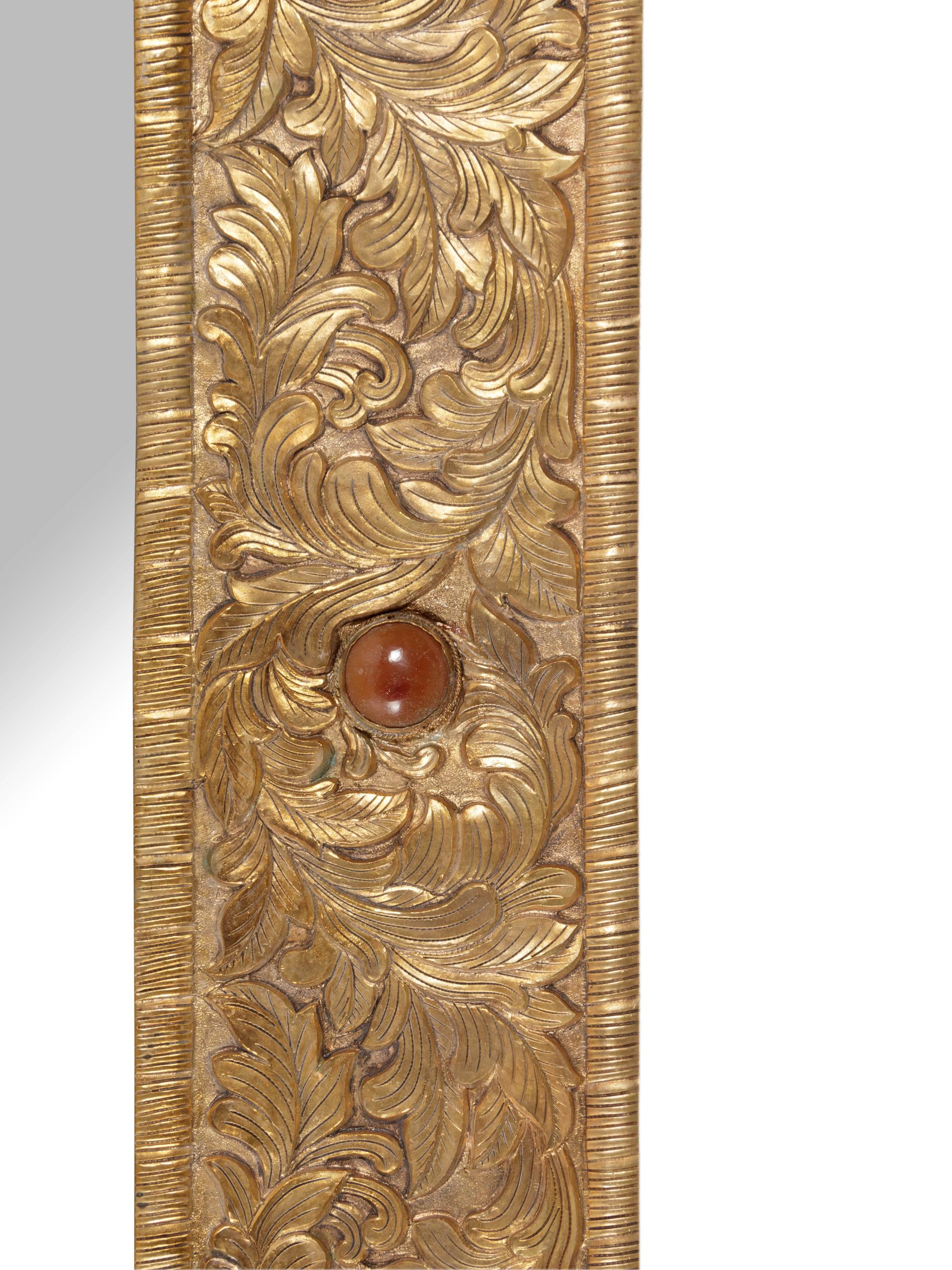 A Chinese Export Gilt Bronze Mirror