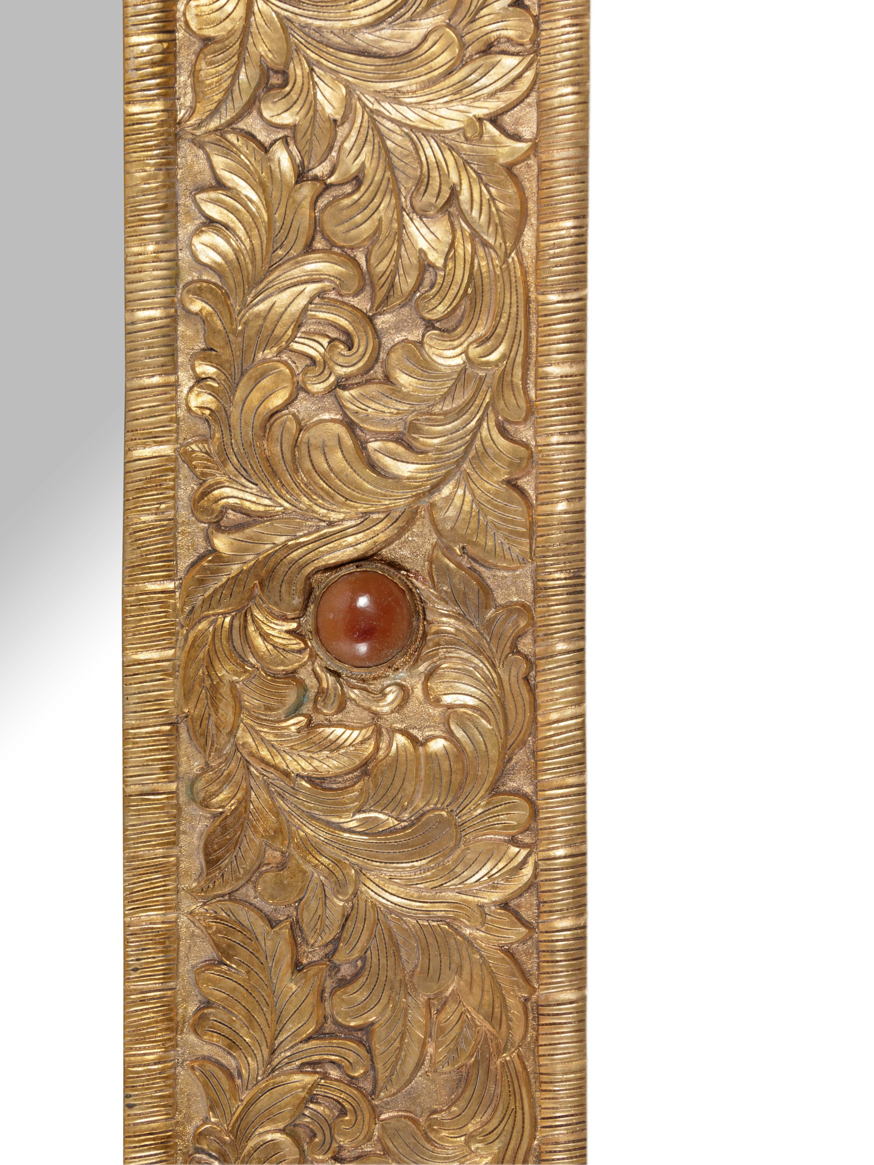 A Chinese Export Gilt Bronze Mirror
