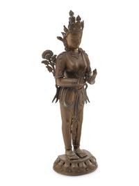 A Nepalese Bronze Figure of a Standing Bodhisattva