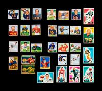 A Group of 31 Bowman and Leaf Post War Football Cards (Including Sid Luckman, Bob Waterfield and Clyde Bulldog Turner),