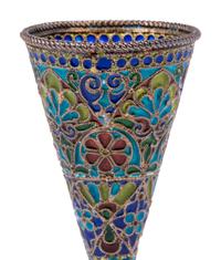 A Russian Plique-à-Jour Enameled Cordial Stem