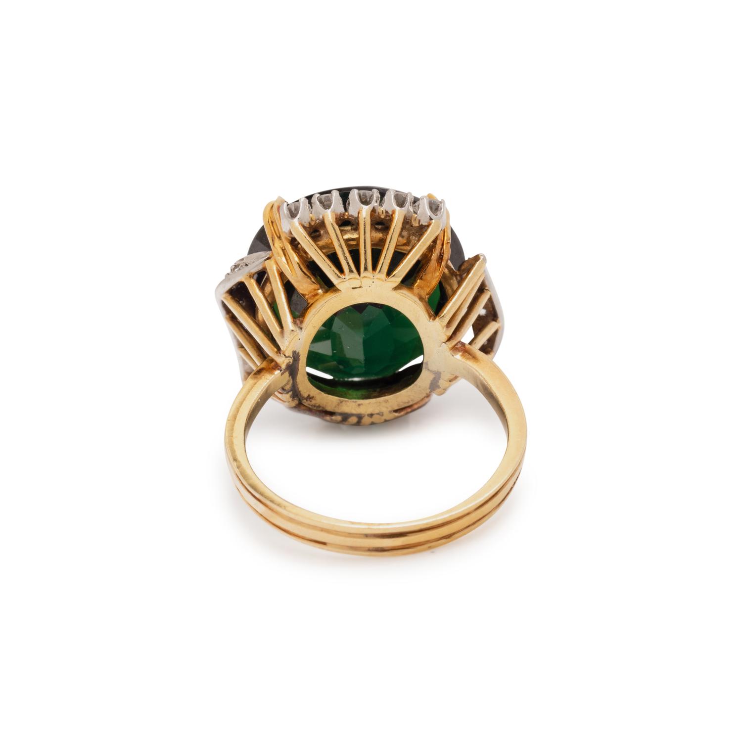 TOURMALINE AND DIAMOND RING
