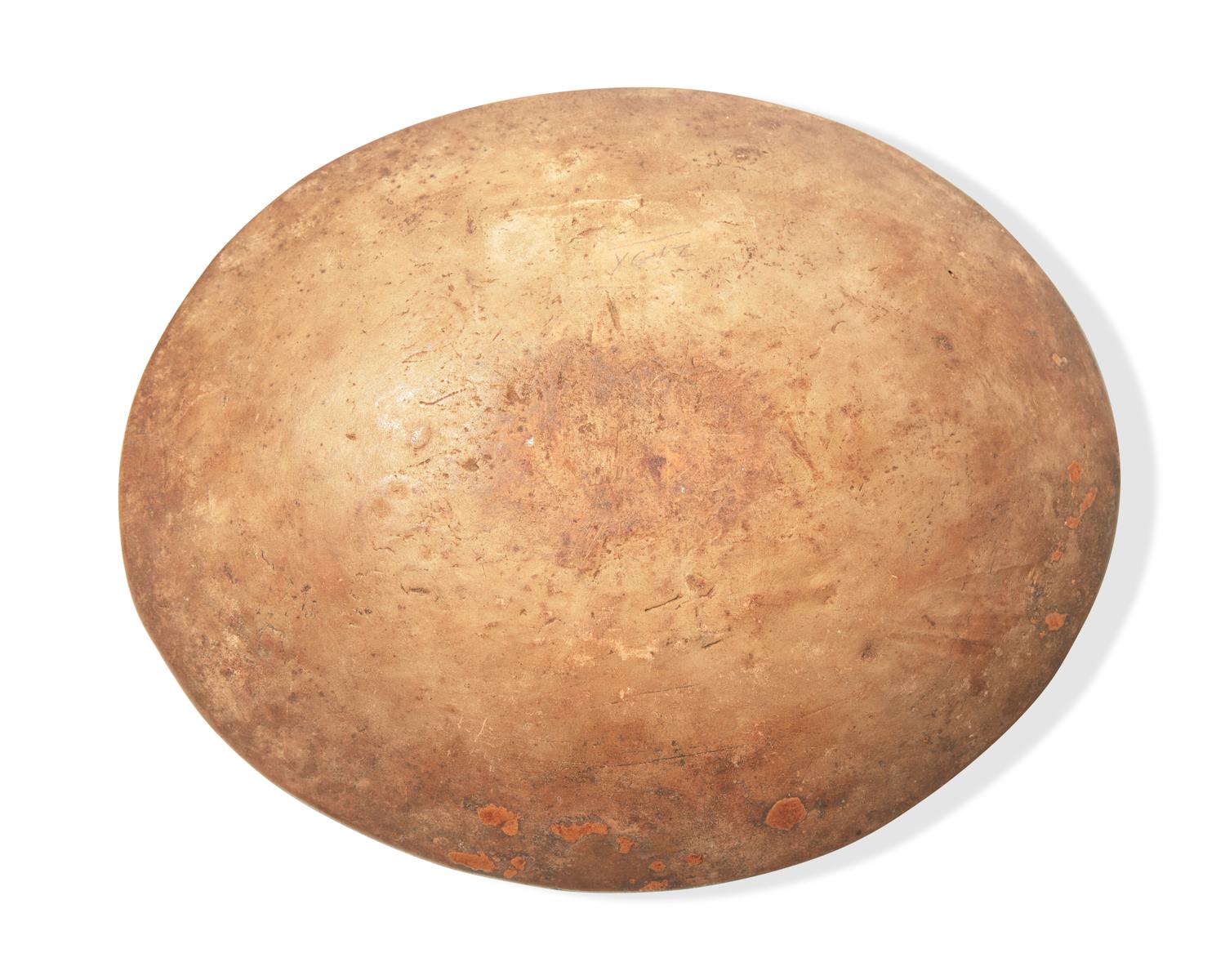 An Oval Redware Bread Dish with Marbleized Slip, New England, 19th Century