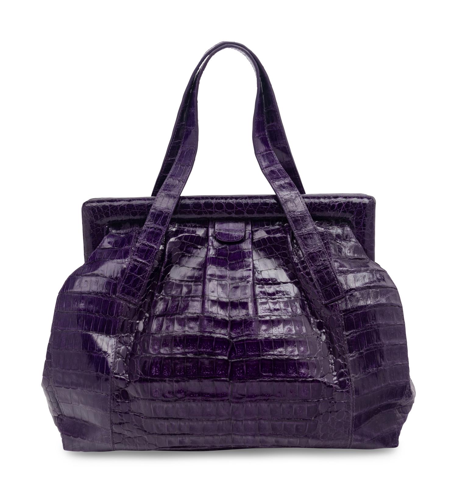 Nancy Gonzalez Purple Crocodile Handbag