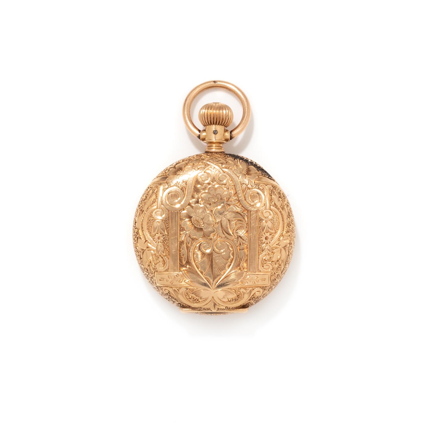 ELGIN, 14K YELLOW GOLD HUNTER CASE POCKET WATCH