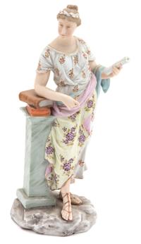 A German Porcelain Figure of a Muse Height 9 inches. — 19TH CENTURY