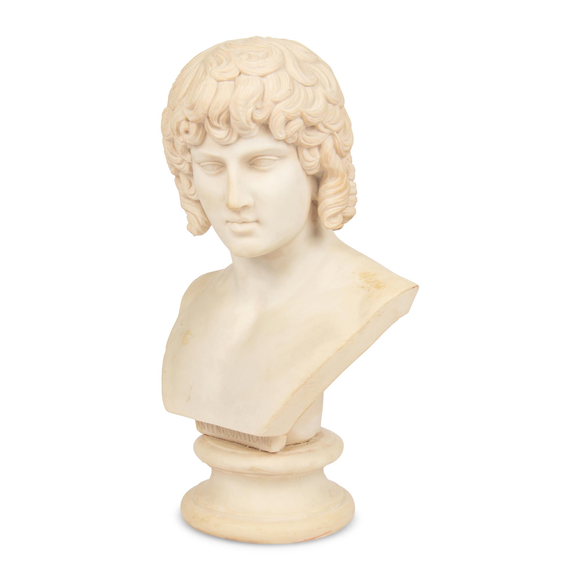 A Composition Marble Bust of Antinous