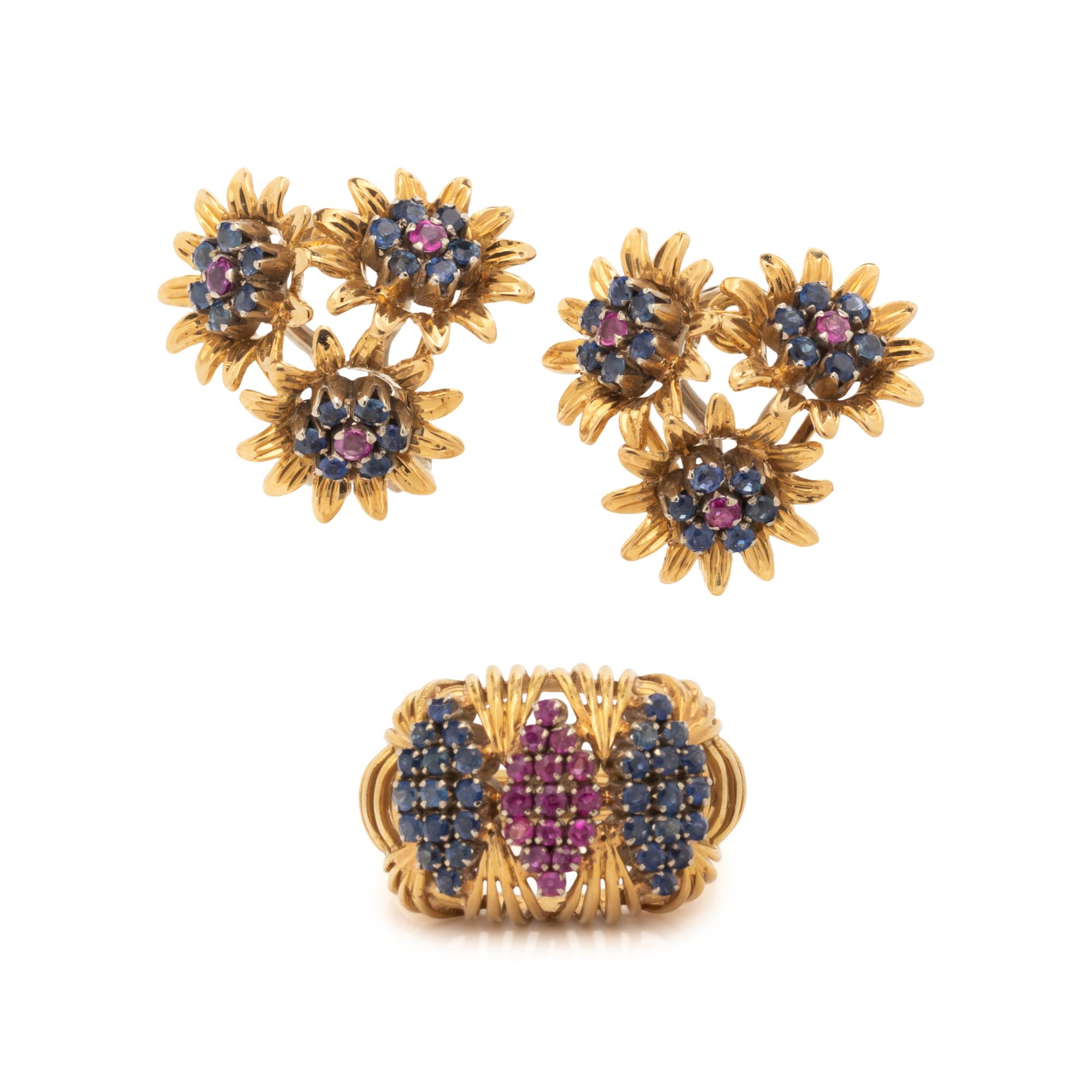 COLLECTION OF YELLOW GOLD AND MULTIGEM JEWELRY