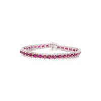 UNHEATED BURMESE RUBY AND DIAMOND BRACELET
