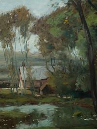 Landscape with Pond and House