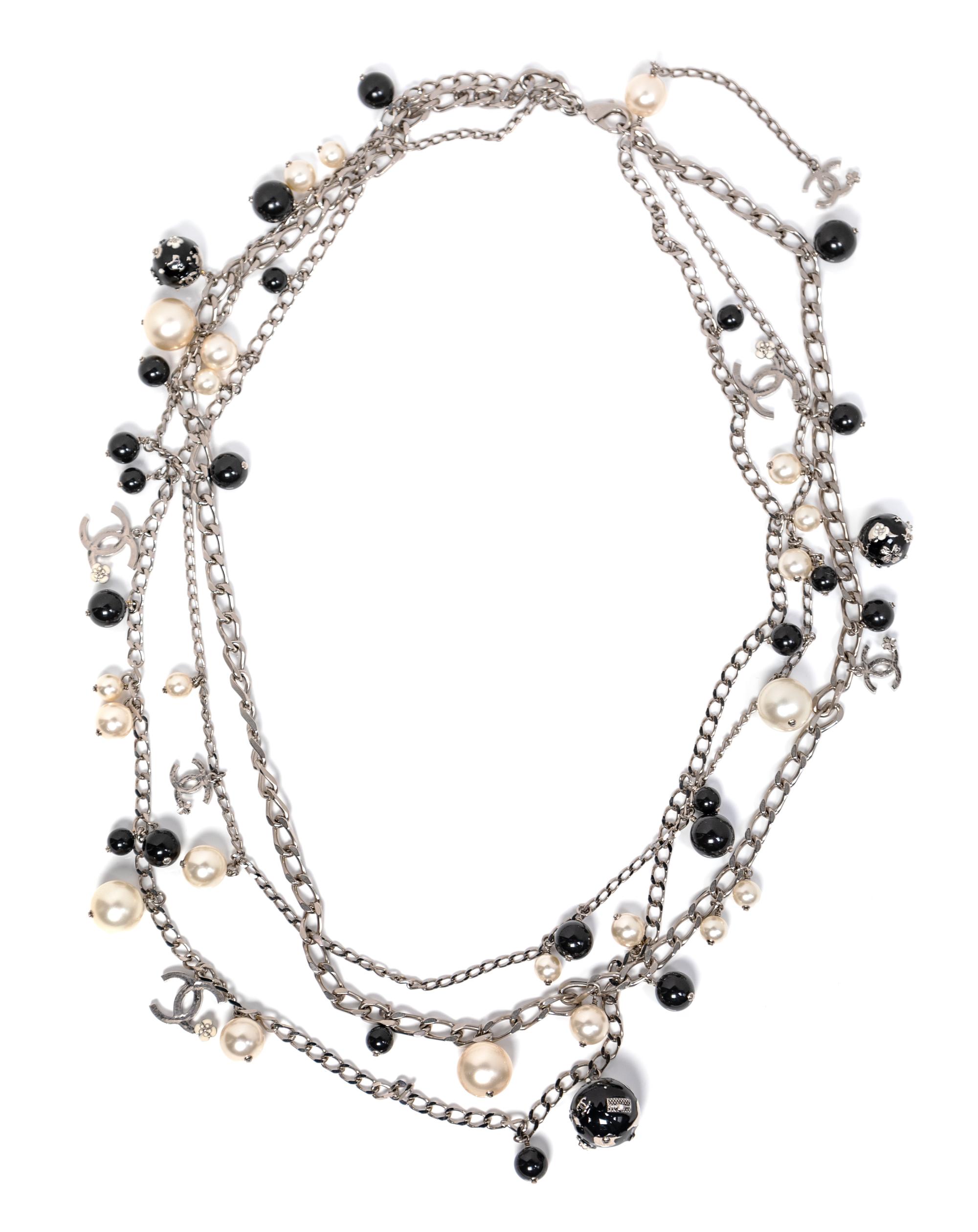 Chanel Multi-Strand Globe and CC Charm Necklace or Belt, 2013 Length: 20"