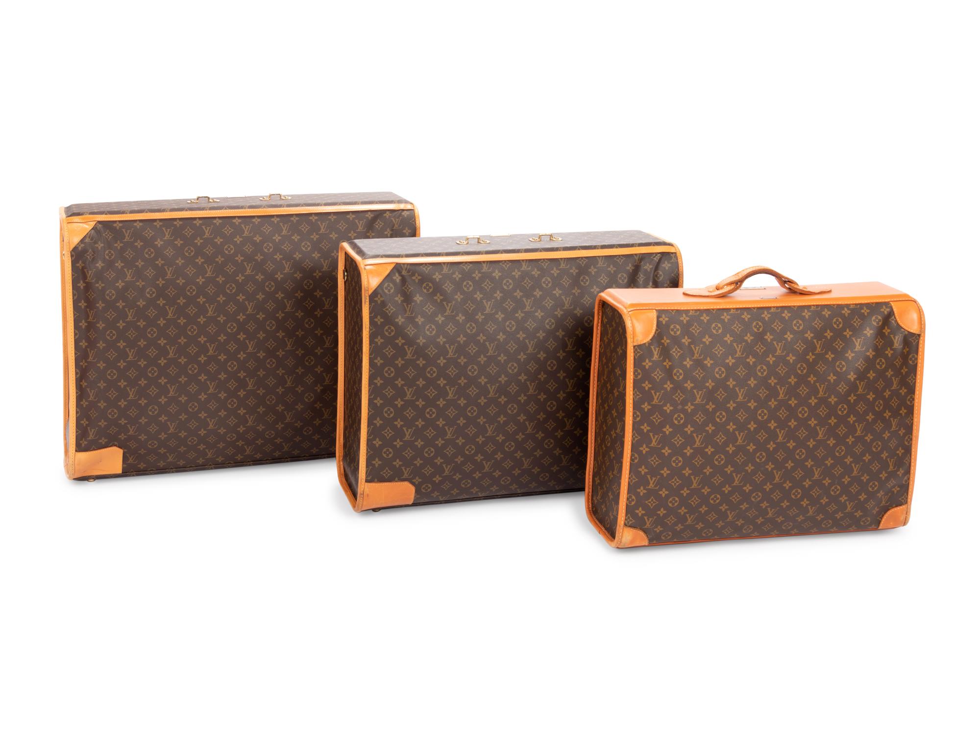 Three Louis Vuitton Suitcases, 1970-1980s