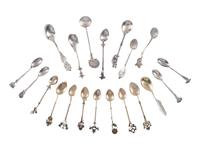 Twenty Silver and Enamel Souvenir Spoons