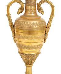 A Pair of Empire Style Gilt Bronze Urns