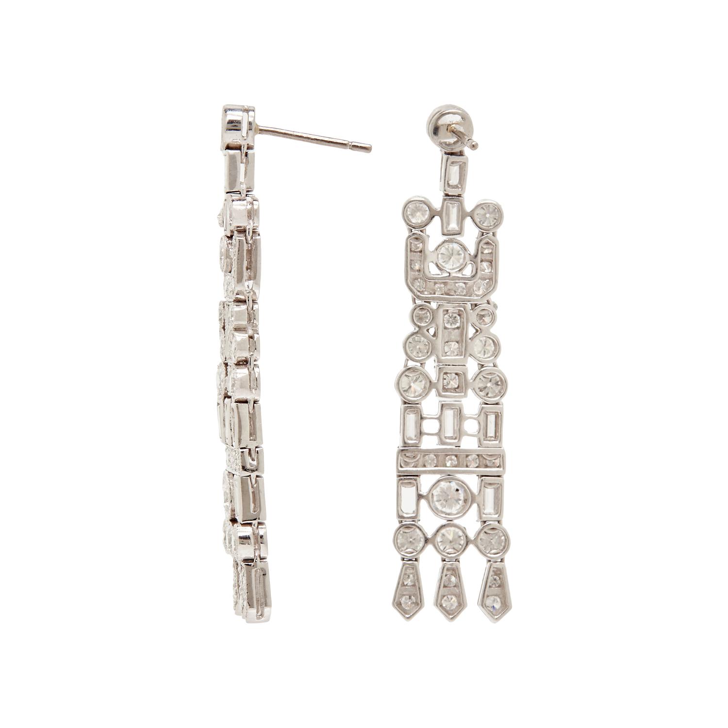 PLATINUM AND DIAMOND EARRINGS