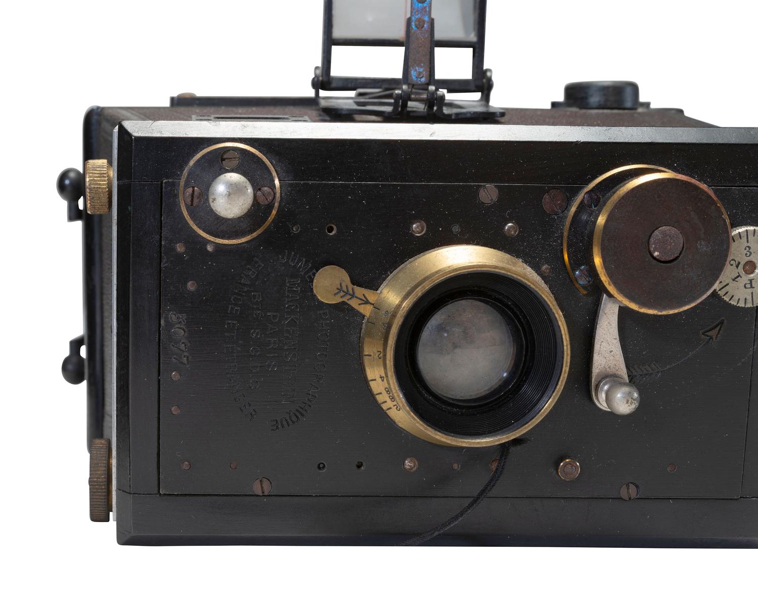 [CAMERAS]. Two French cameras, incl. Steno-Jumelle and Mackenstein.