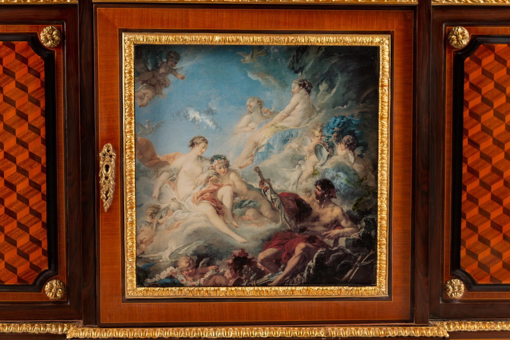 A Louis XVI Style Gilt-Bronze-Mounted Parquetry Meuble d'Appui